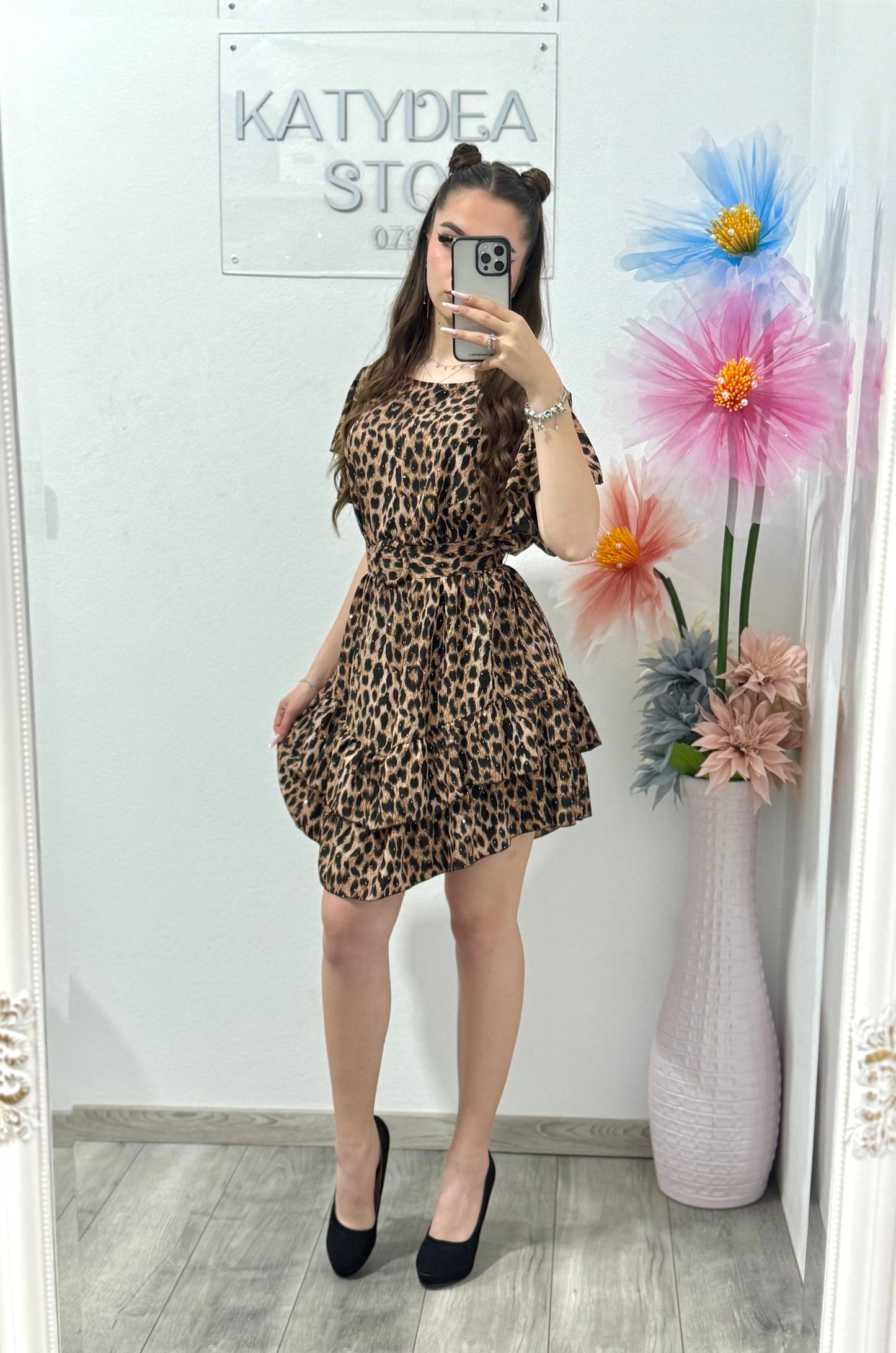 Rochie casual cu animal print Karina