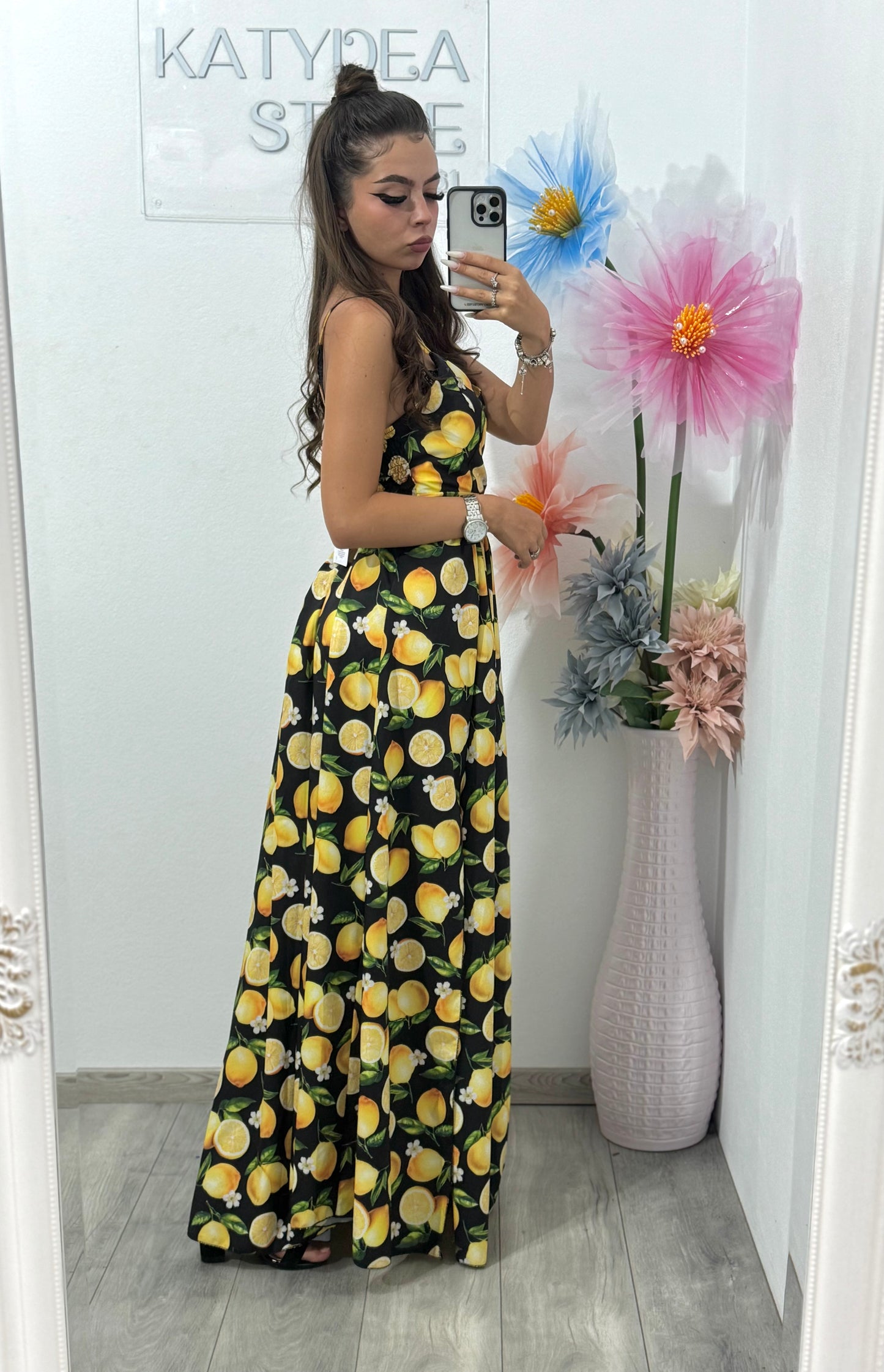 Rochie lungă cu imprimeu Corina