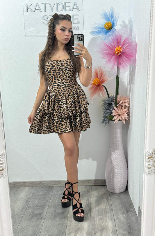 Rochie animalprint cu cristale Abby