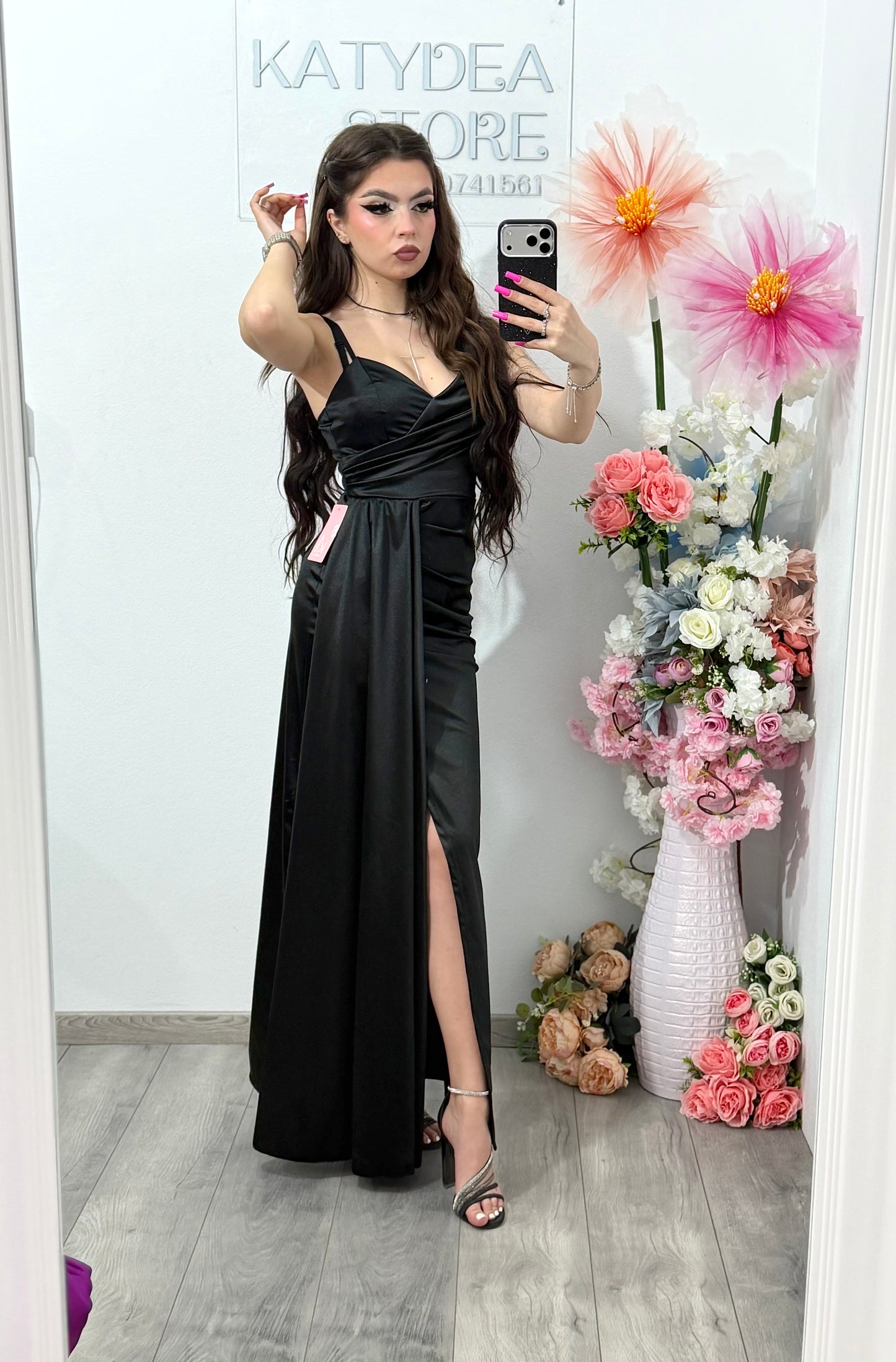 Rochie lunga eleganta neagra Monique