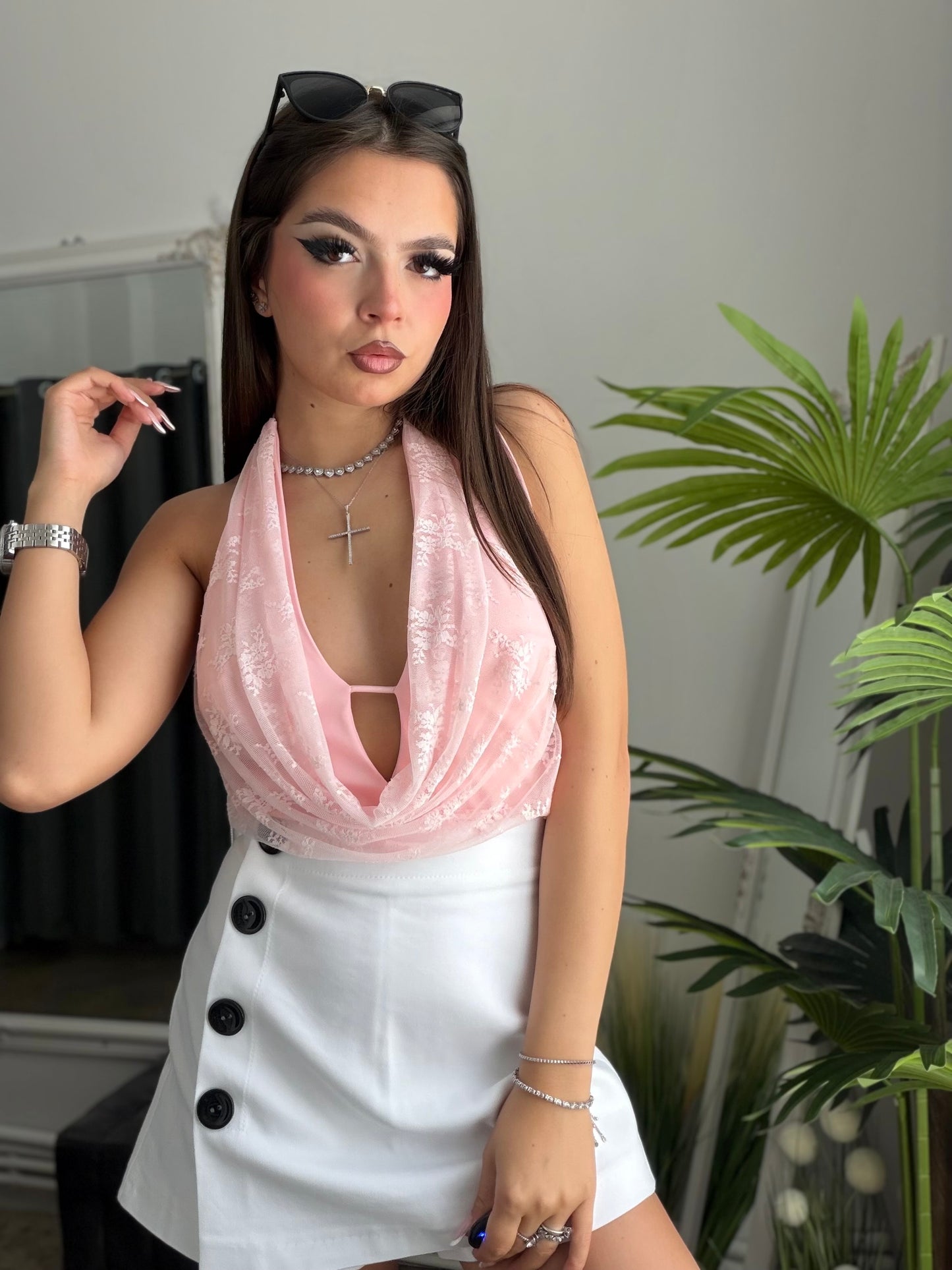 Body dantelat SONIA roz