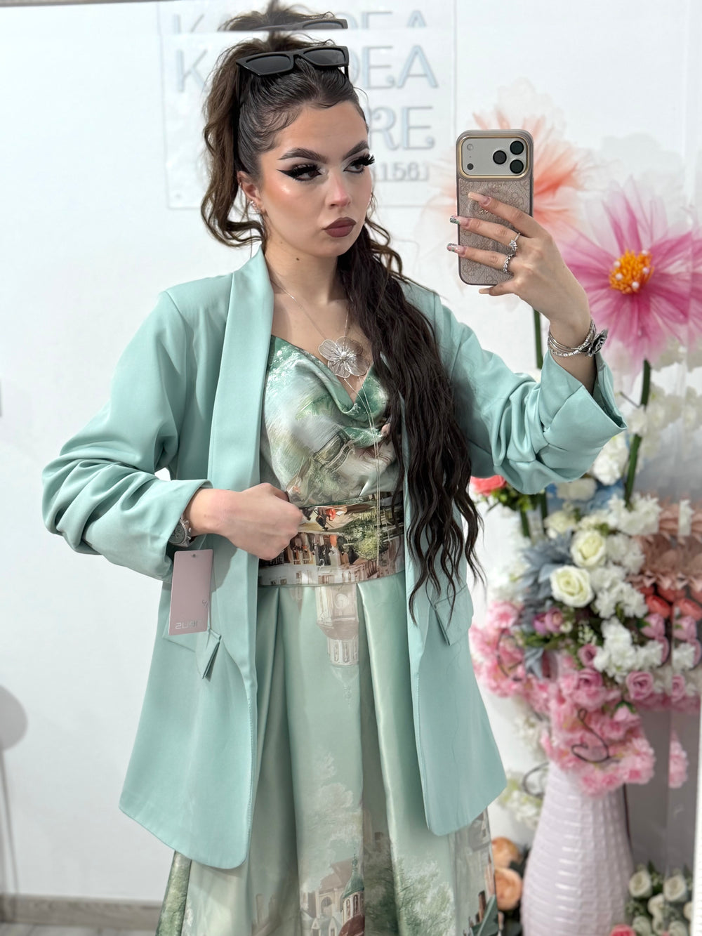Sacou elegant mentă KARLA