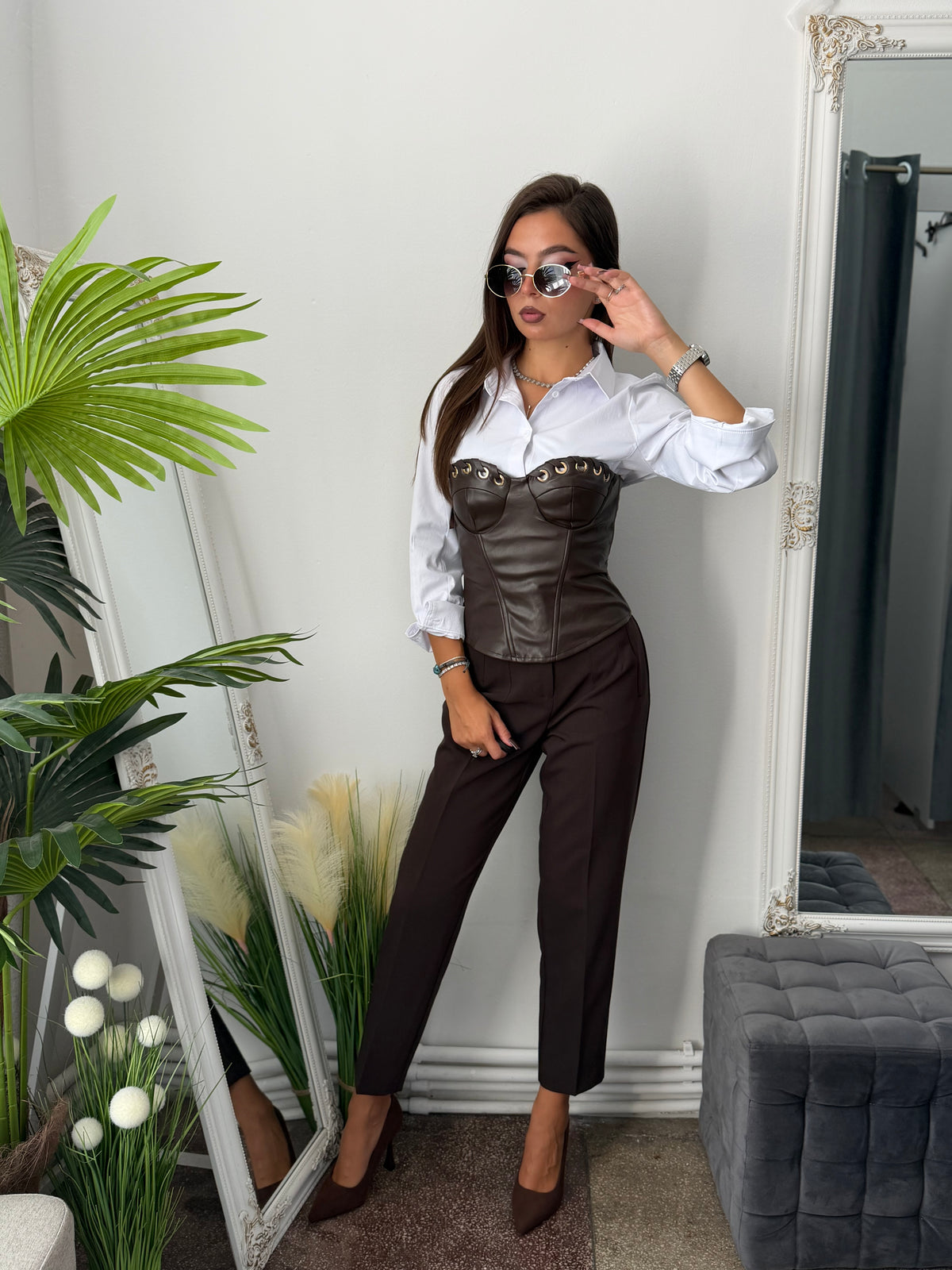 Pantaloni KAROL maro