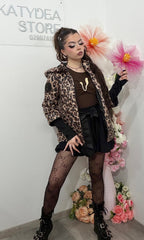 Geacă de primăvară cu imprimeu Animalprint CORINA