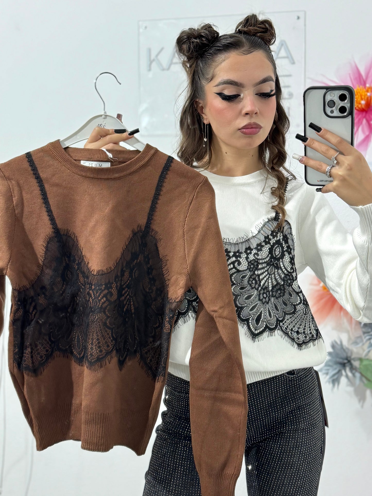 Pulover cu dantelă Veronica