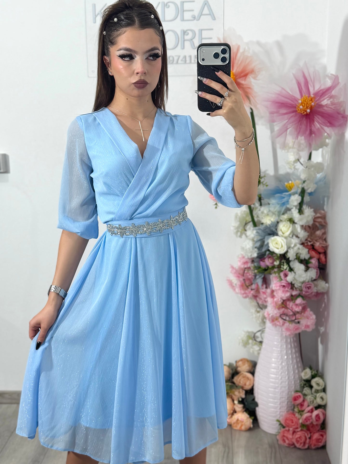Rochie baby-blue  eleganta Sofia