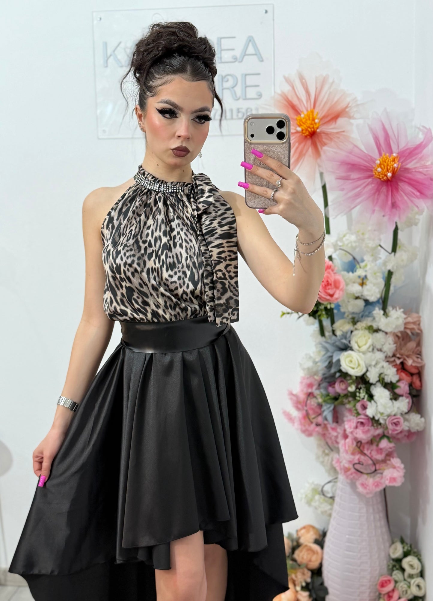 Rochie din satin tip rândunică ANDREEA
