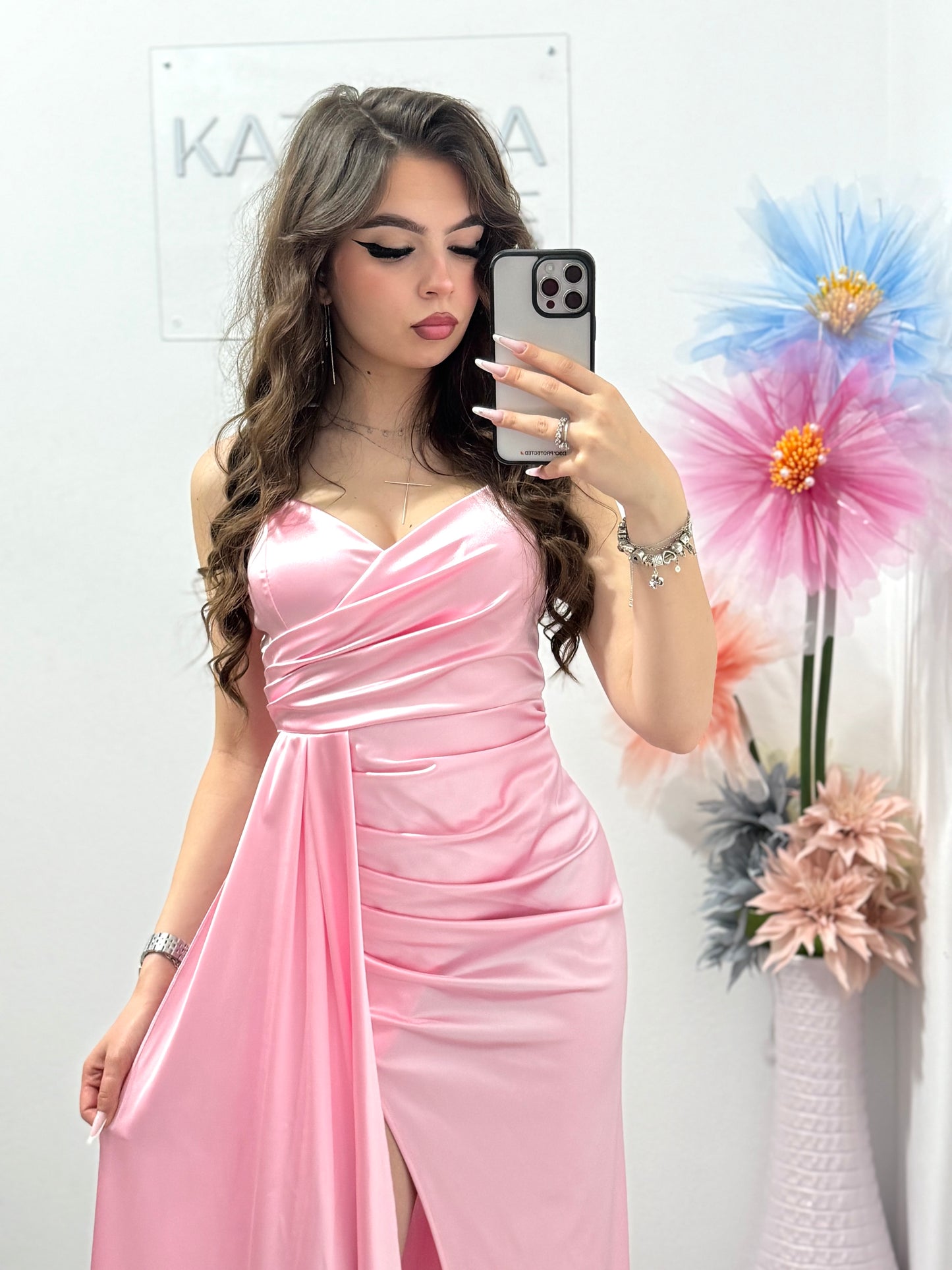 Rochie elegantă roz Monique
