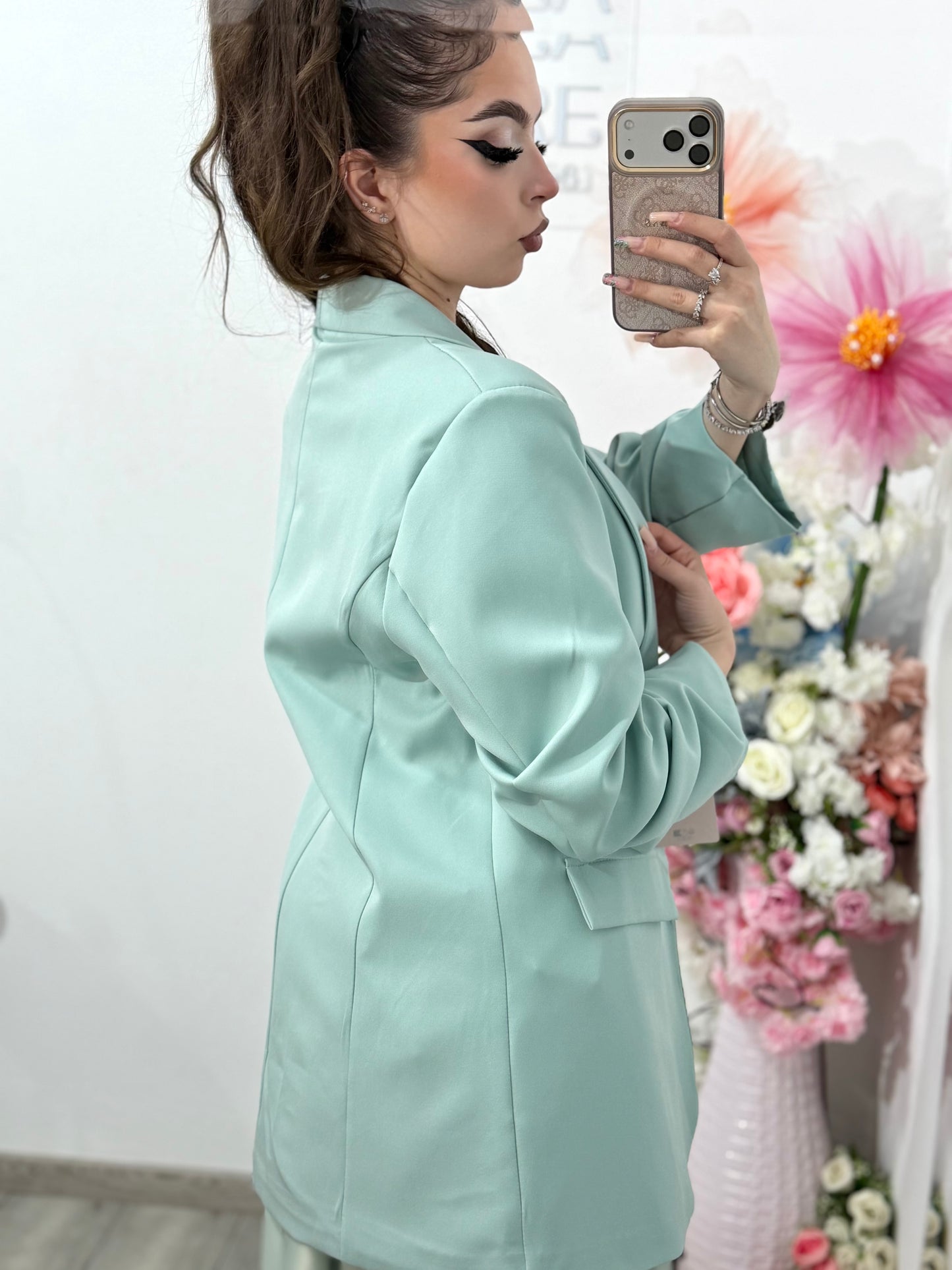 Sacou elegant mentă KARLA