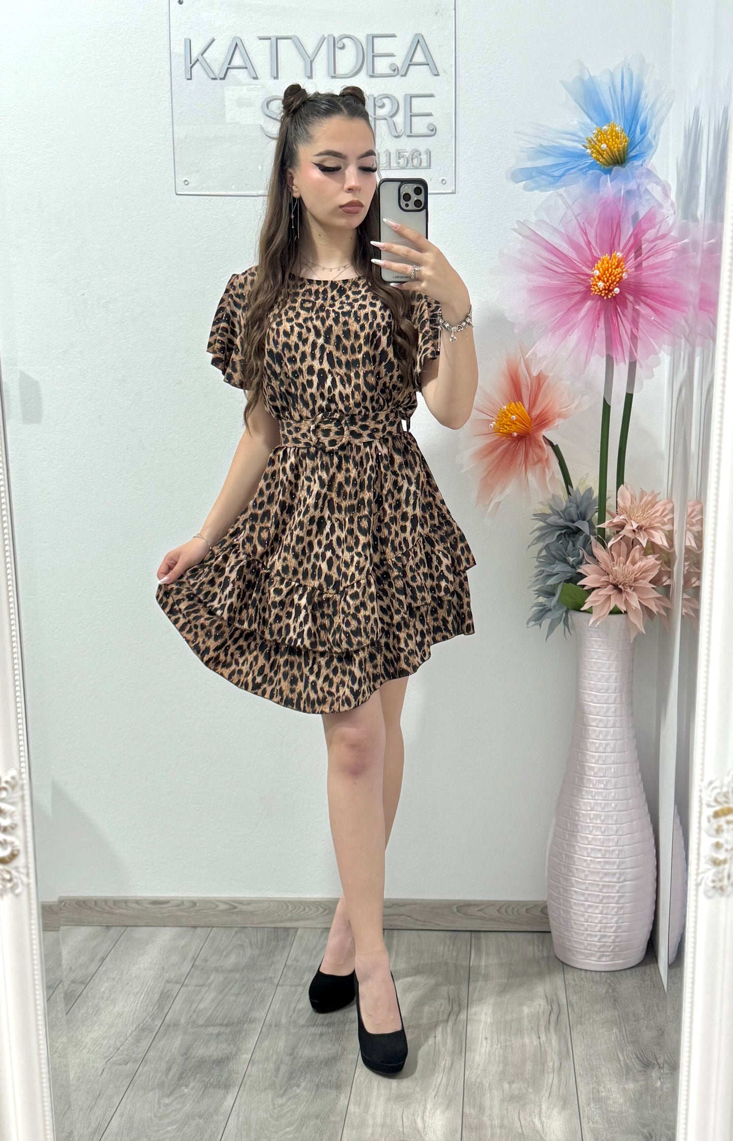 Rochie casual cu animal print Karina