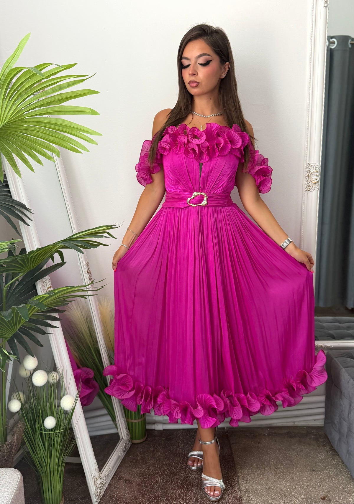 Rochie eleganta fucsia Paulinne