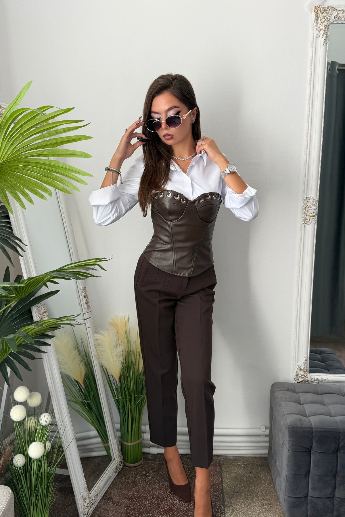 Pantaloni KAROL maro