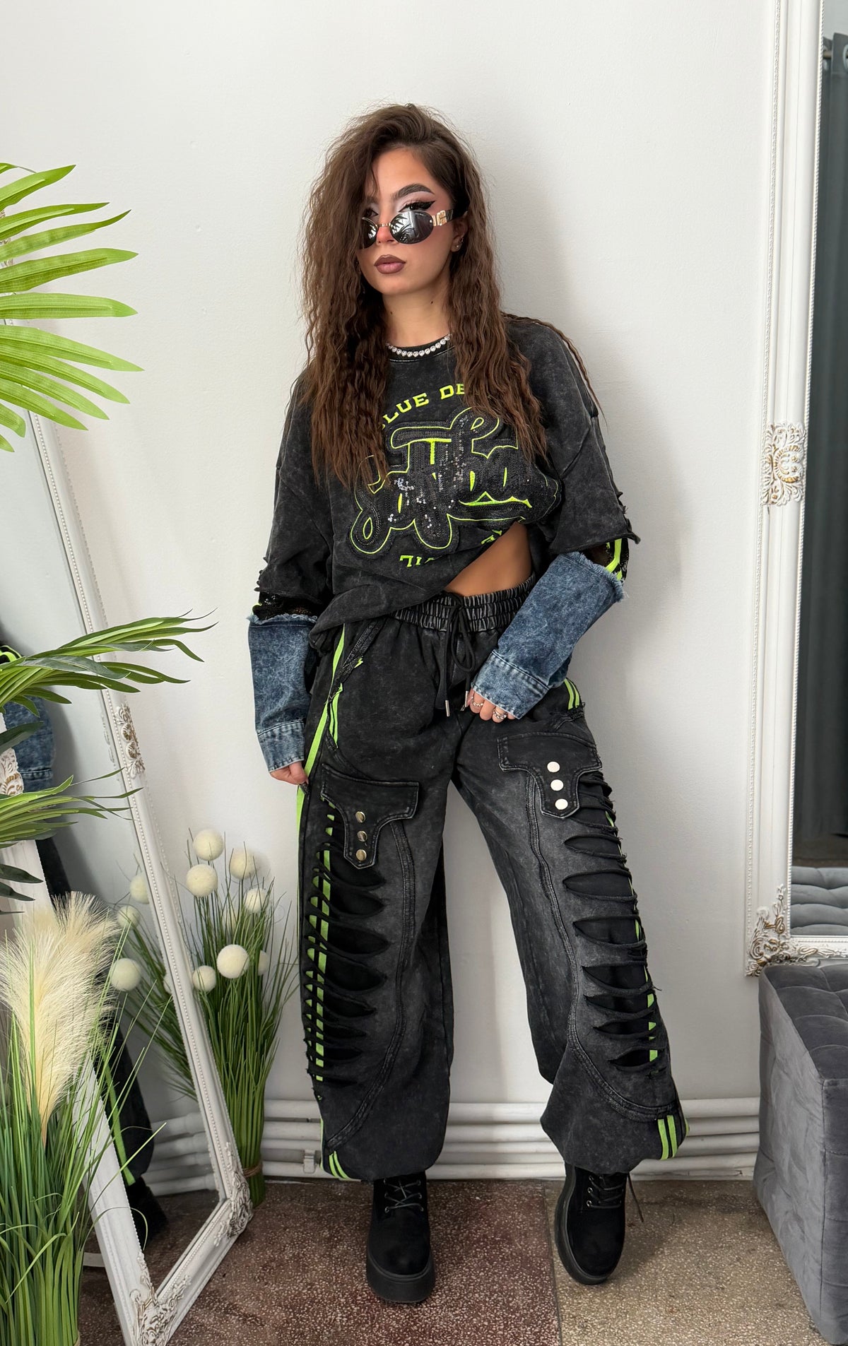 Compleu KOREASTYLE green&denim