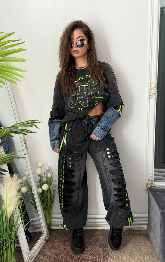 Compleu KOREASTYLE green&denim