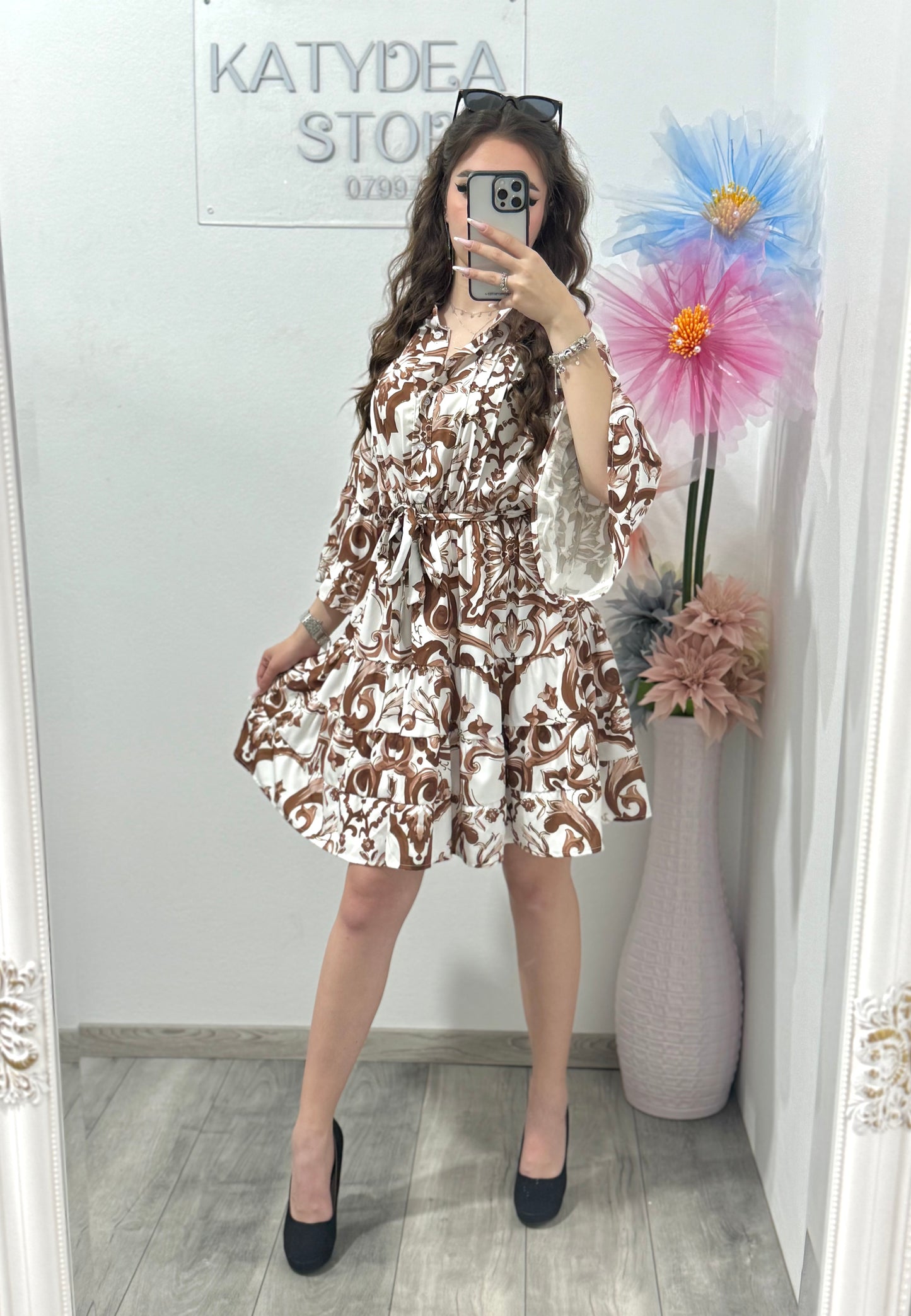 Rochie casual brown Maya