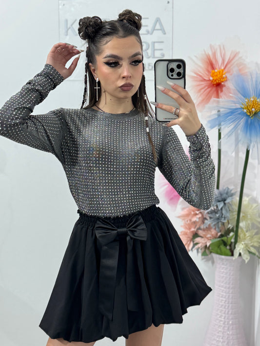 Bluză cu cristale argintii ANA