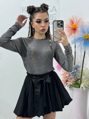 Bluză cu cristale argintii ANA