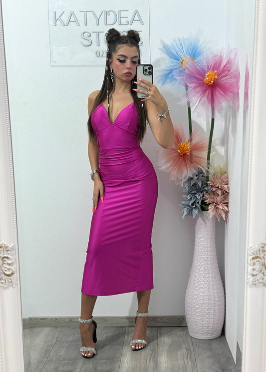 Rochie cu lanț fucsia Katy