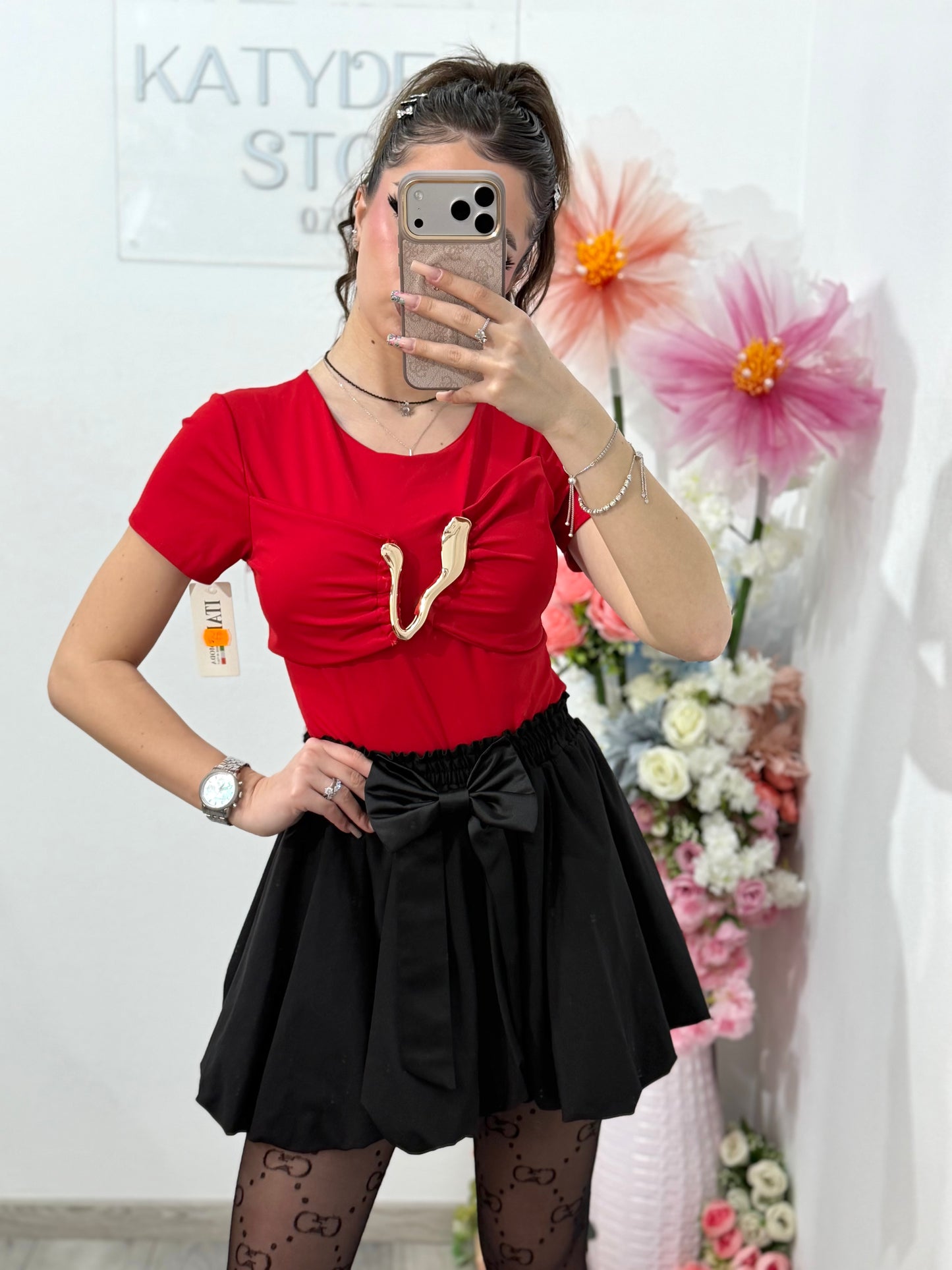 Body elegant cu accesoriu auriu DELIA