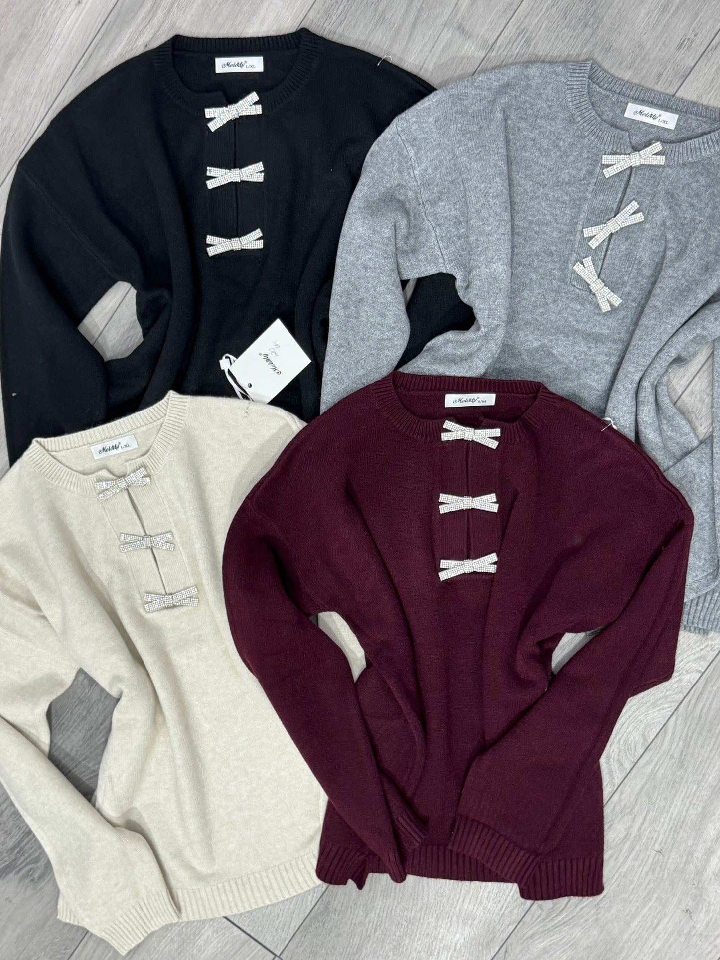 Bluză din tricot cu fundițe Anna