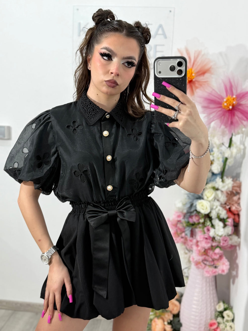 Cămașă elegantă MARIA neagră