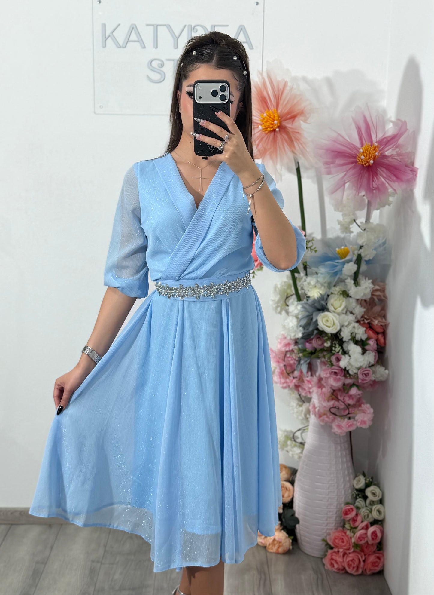 Rochie baby-blue  eleganta Sofia