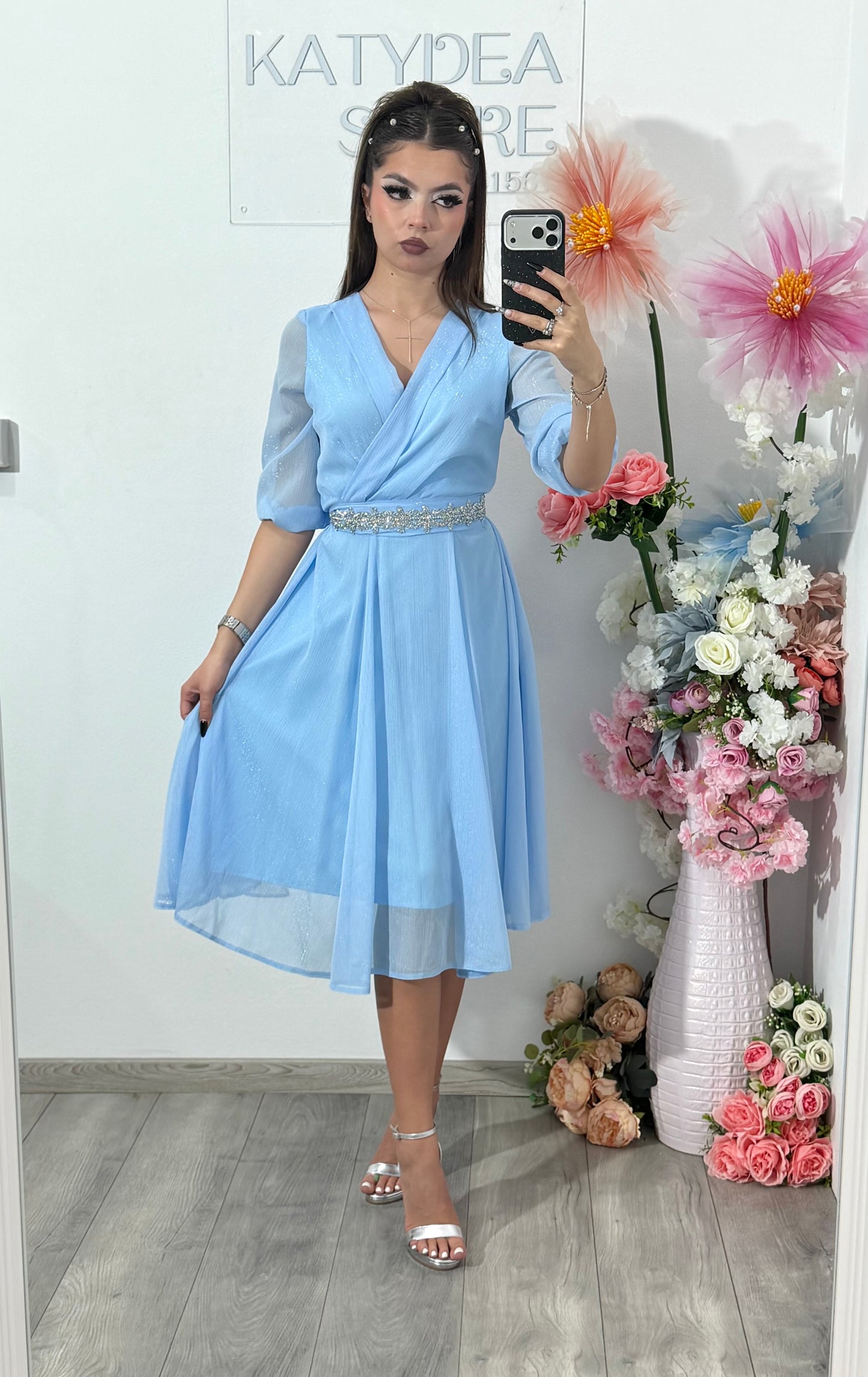 Rochie baby-blue  eleganta Sofia
