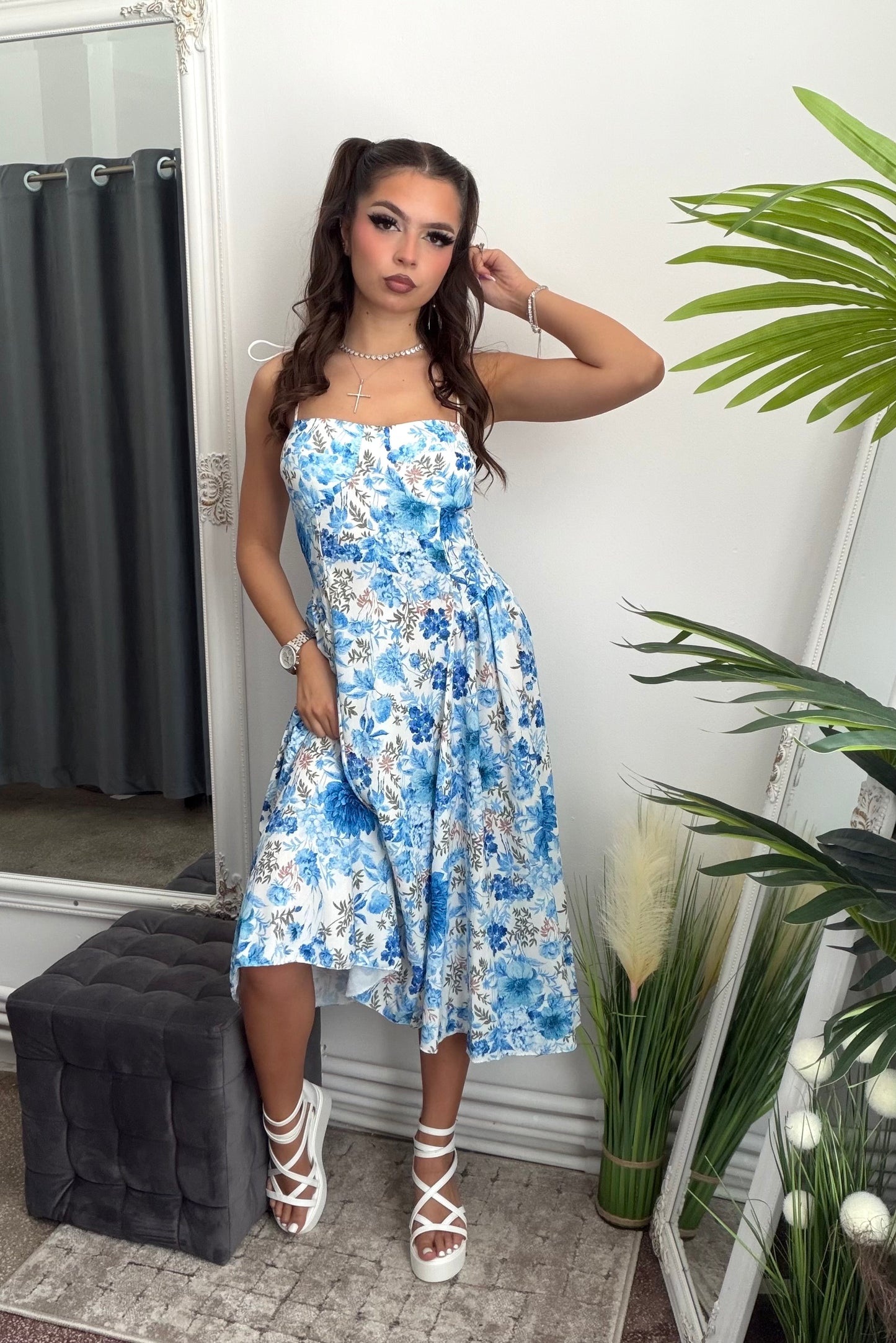 Rochie midi albastru VERA