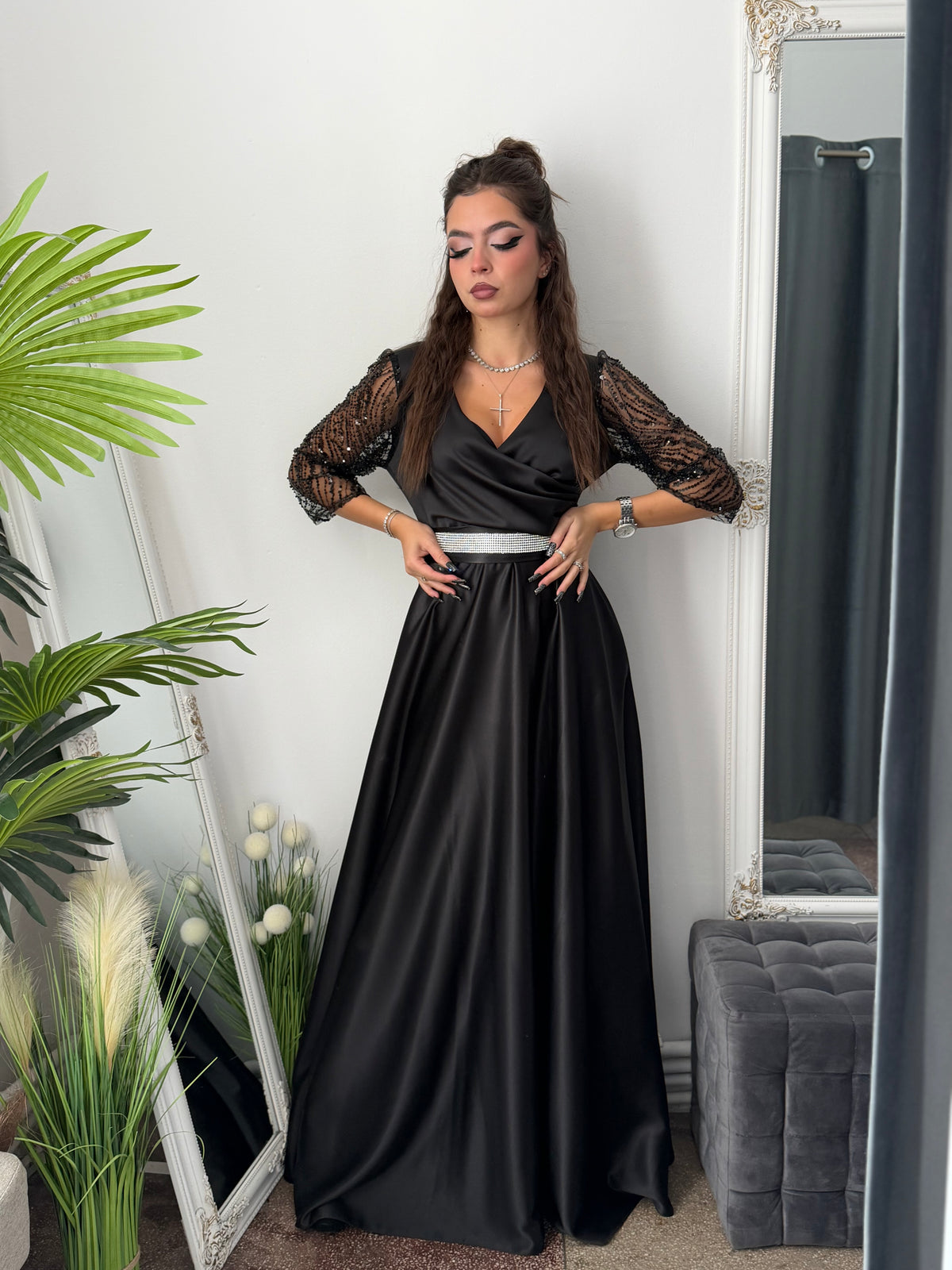 Rochie lungă neagra ADRIA