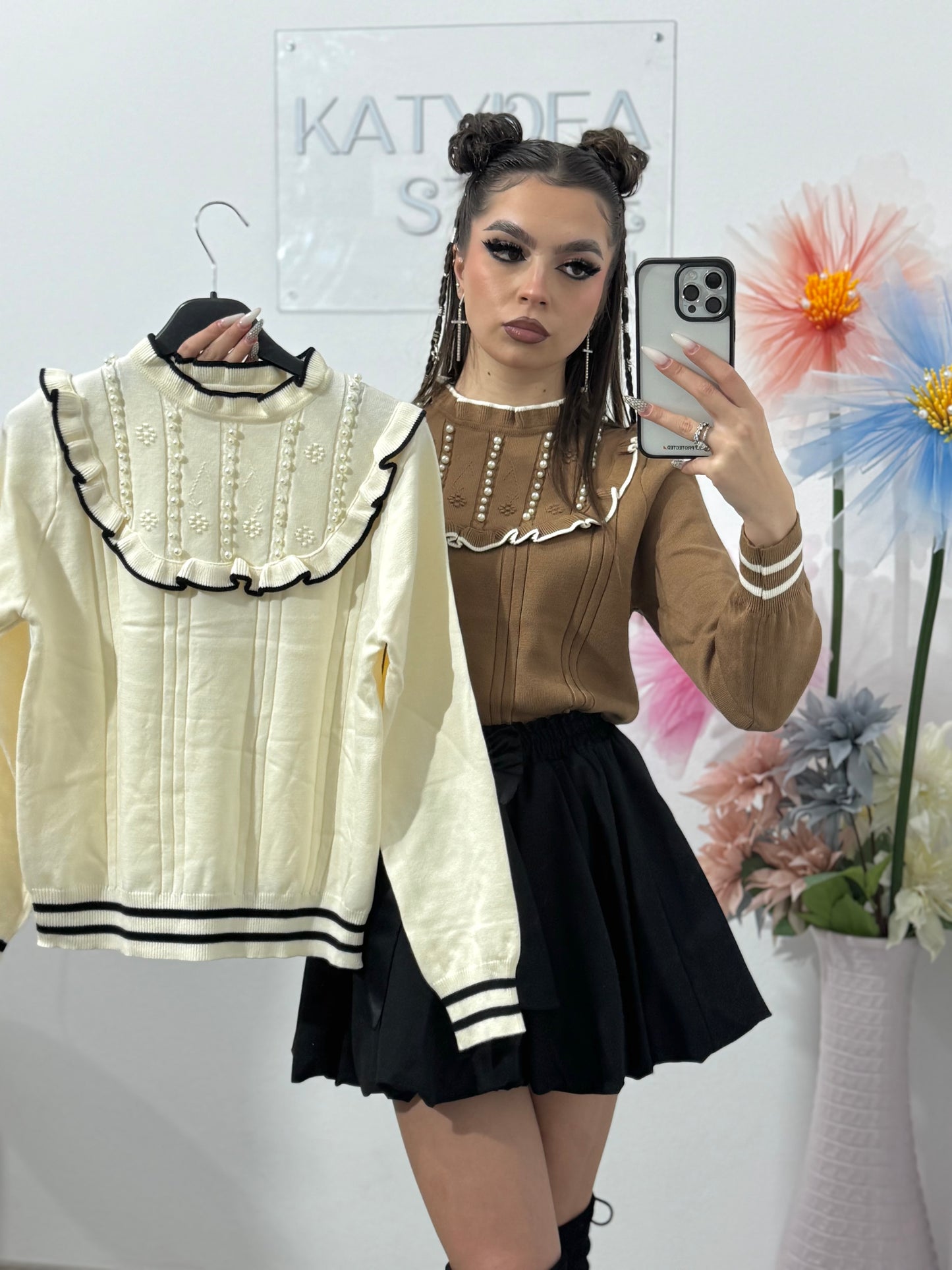 Bluză cu perle PAULA