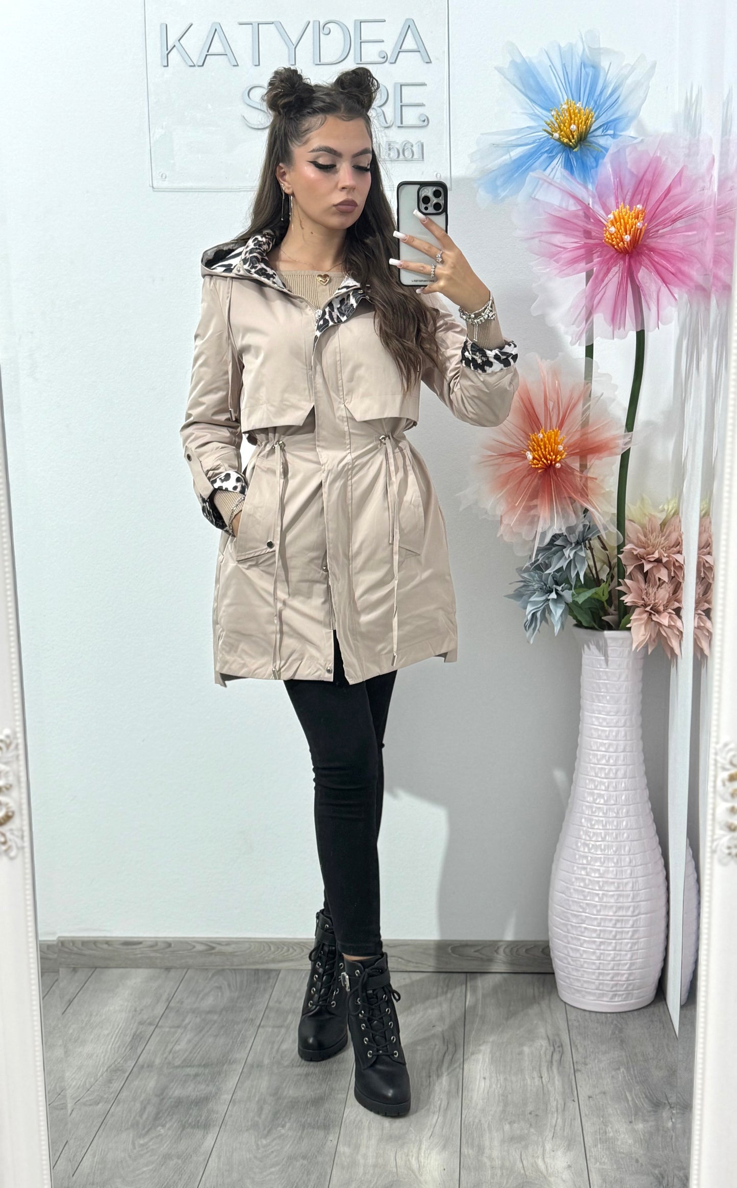 Trench din fâș cu Animalprint Alice