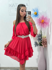 Rochie din voal corai Carla