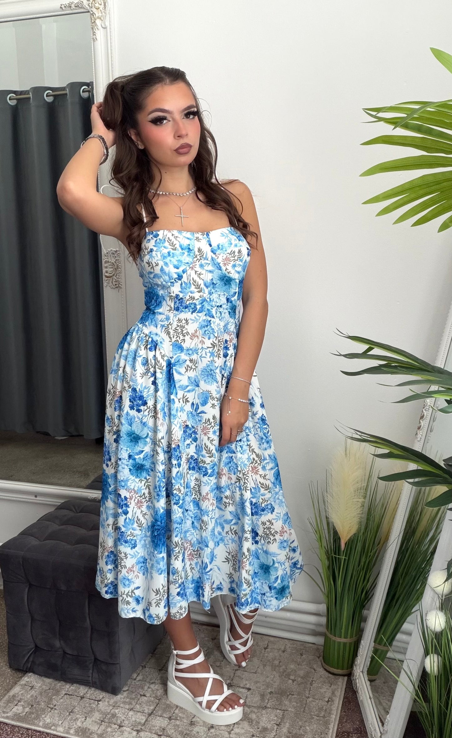 Rochie midi albastru VERA