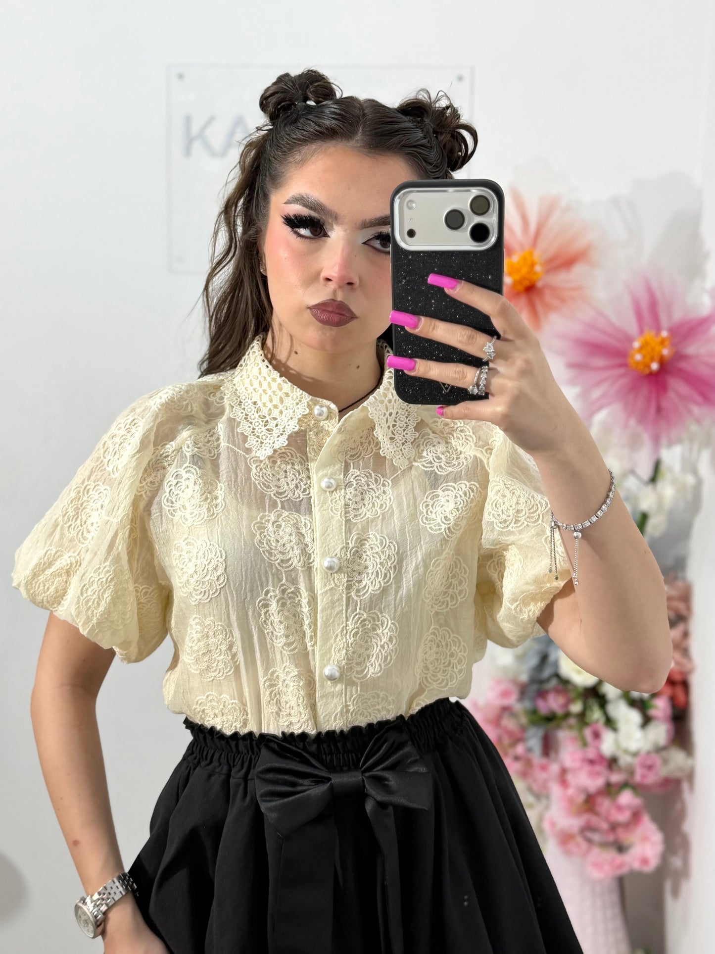 Cămașă elegantă ANAIS beige