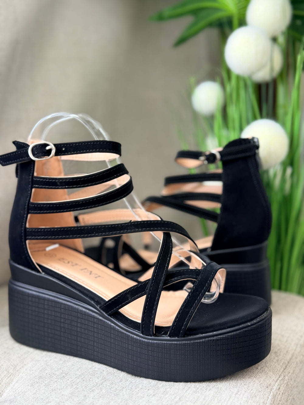 Sandale negre cu barete ALICE