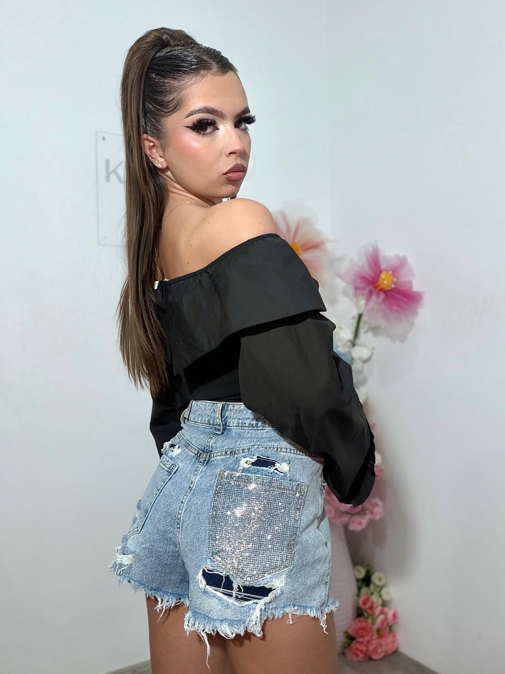 Pantaloni scurți din denim SILVER