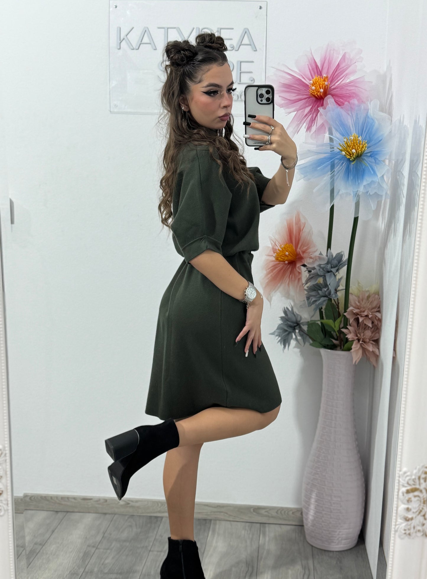 Rochie din tricot cu curea Bella