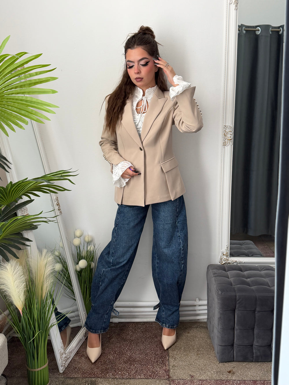 Sacou bej casual ANNE