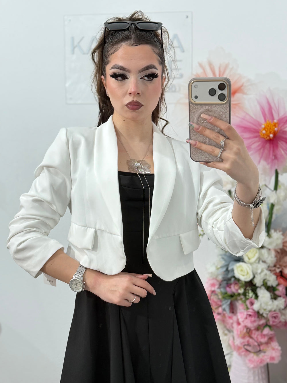 Sacou elegant alb MONIK