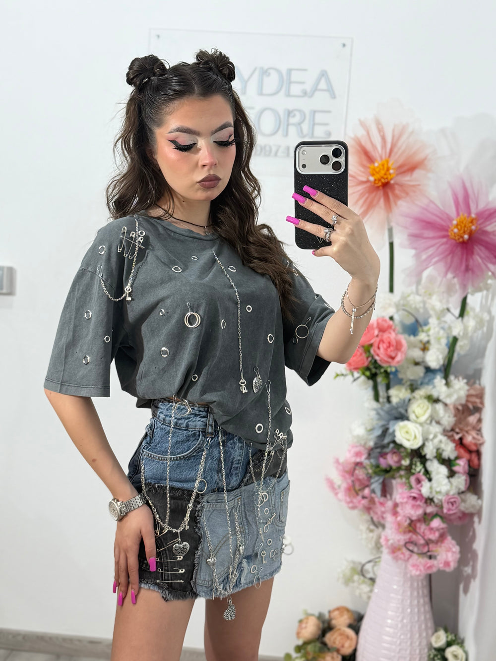 Tricou cu detalii argintii ALIS