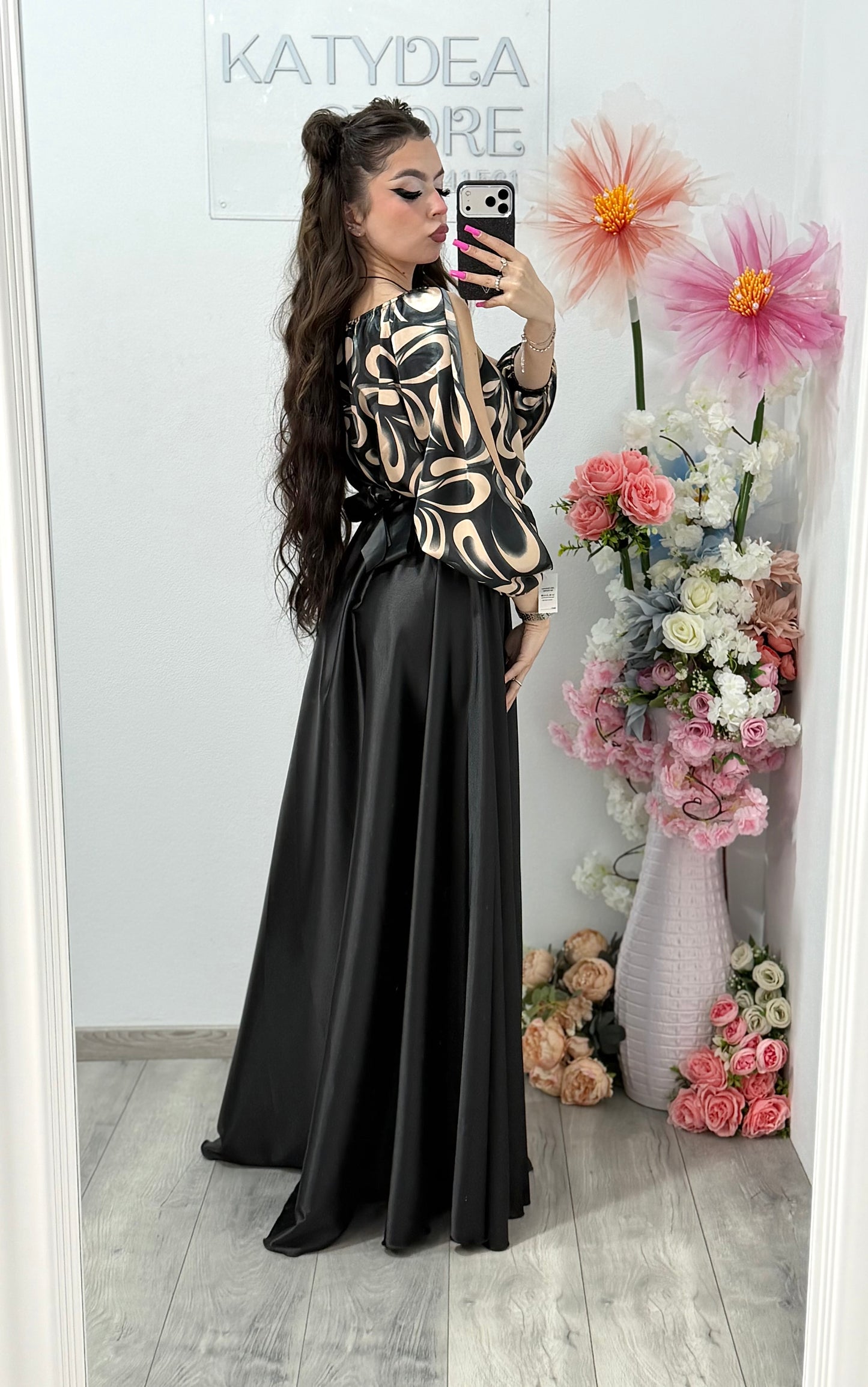 Rochie din satin lunga Helen