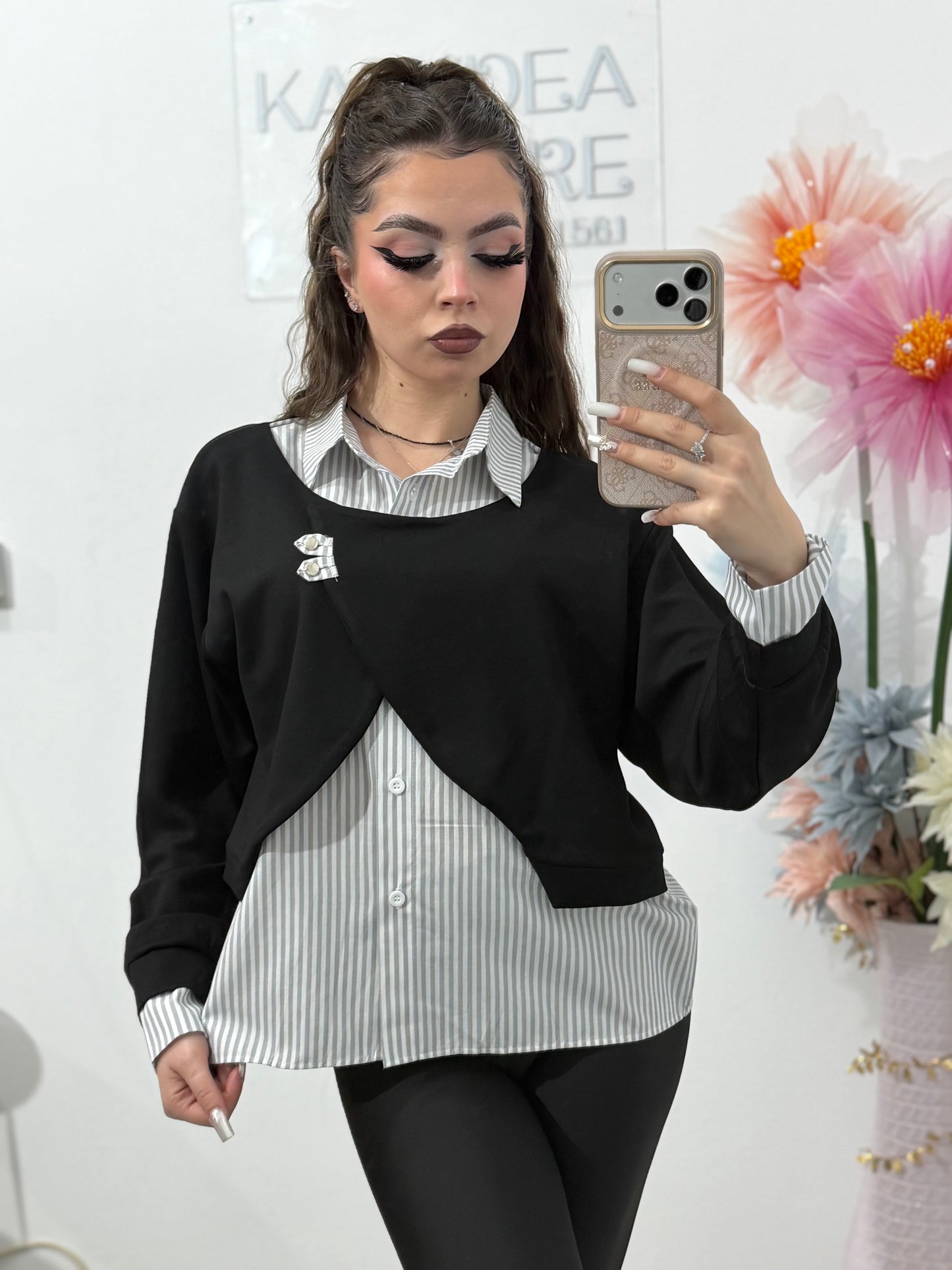 Bluză cu terminație din cămașa IASMINA