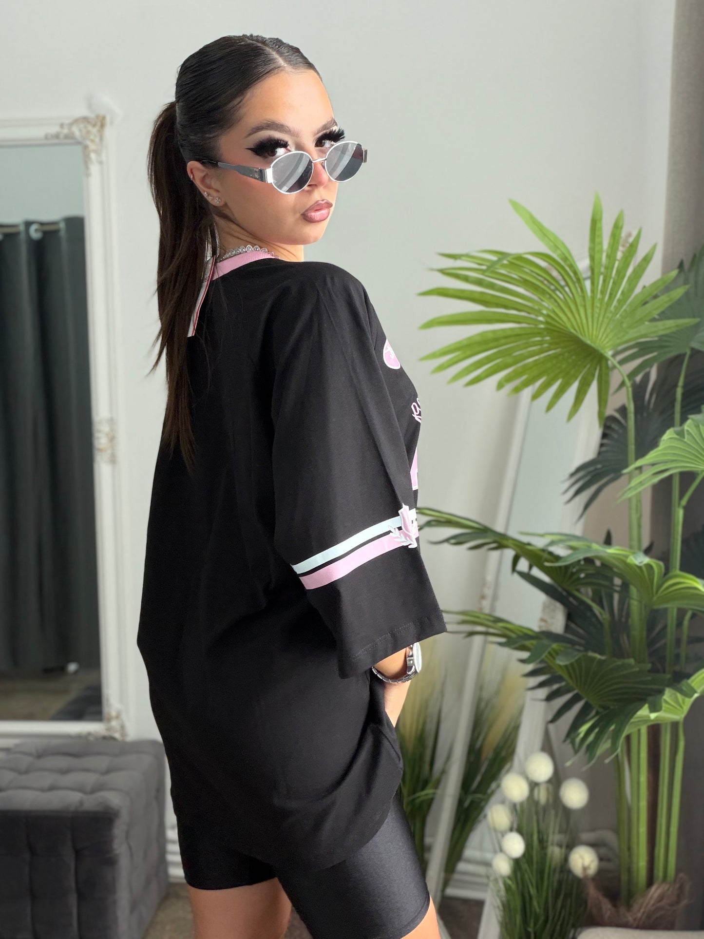 Tricou oversize negru LUCKY