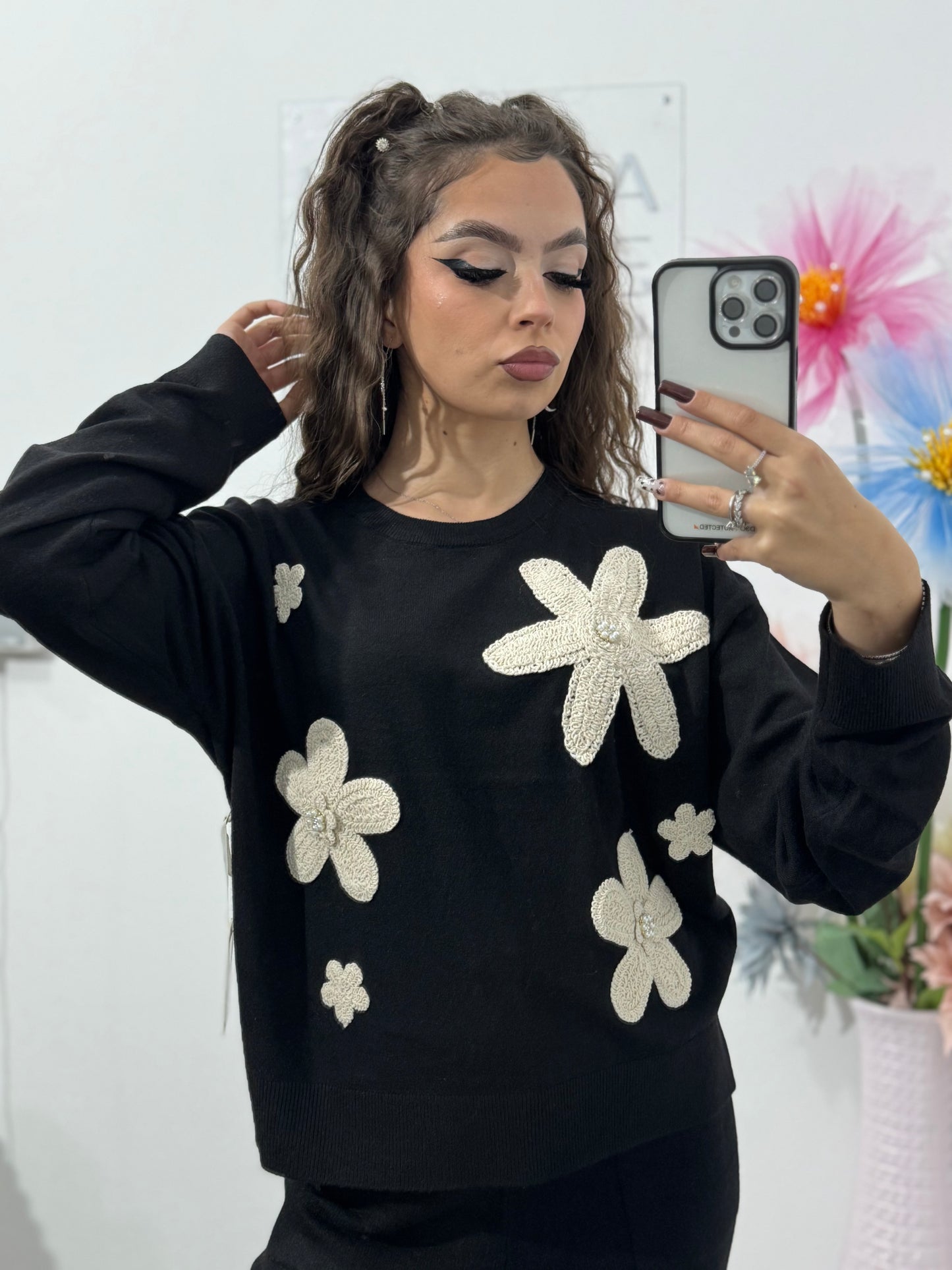 Compleu din tricot negru Annais