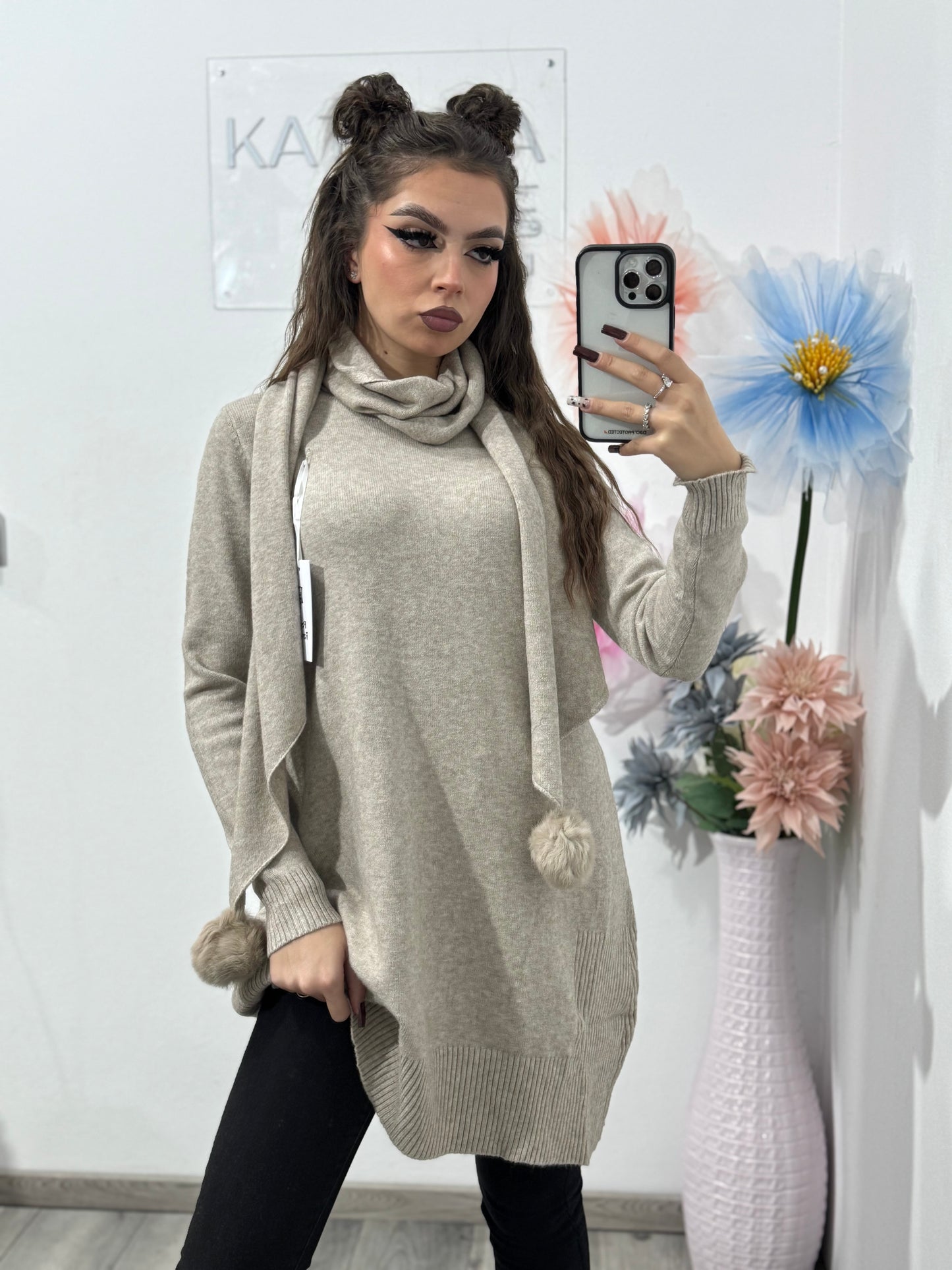 Pulover cu fular Herra