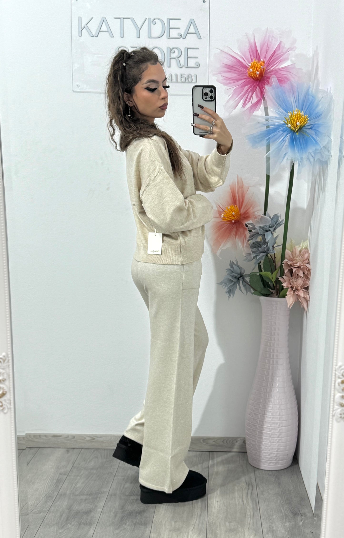 Compleu din tricot crem Annais