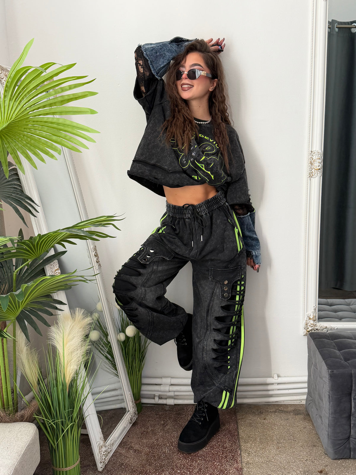Compleu KOREASTYLE green&denim