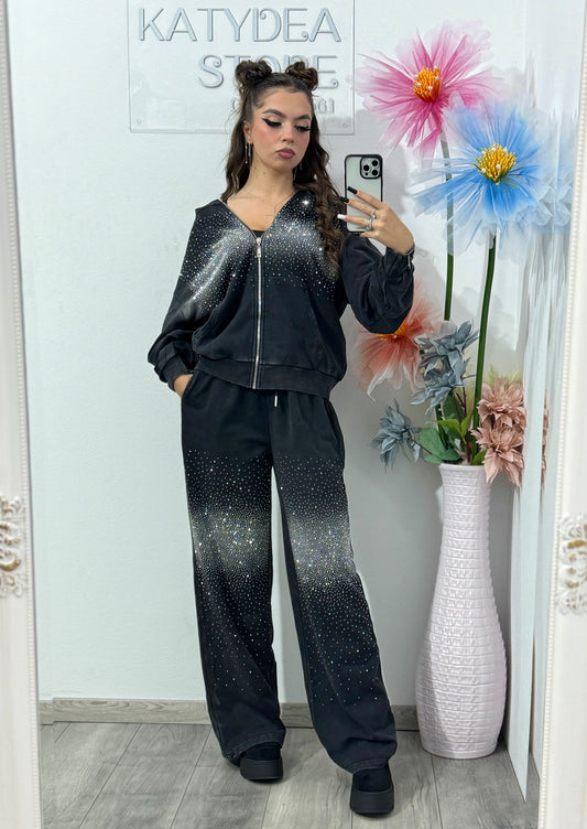 Compleu gri cu cristale ștanțate Princess