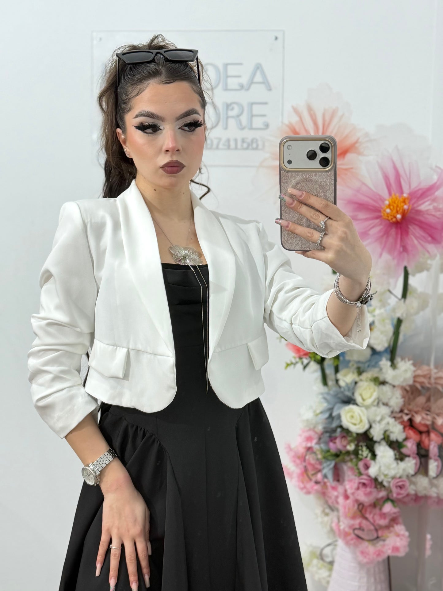 Sacou elegant alb MONIK