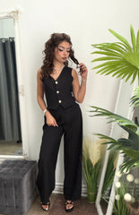Compleu din in ELEGANCE negru